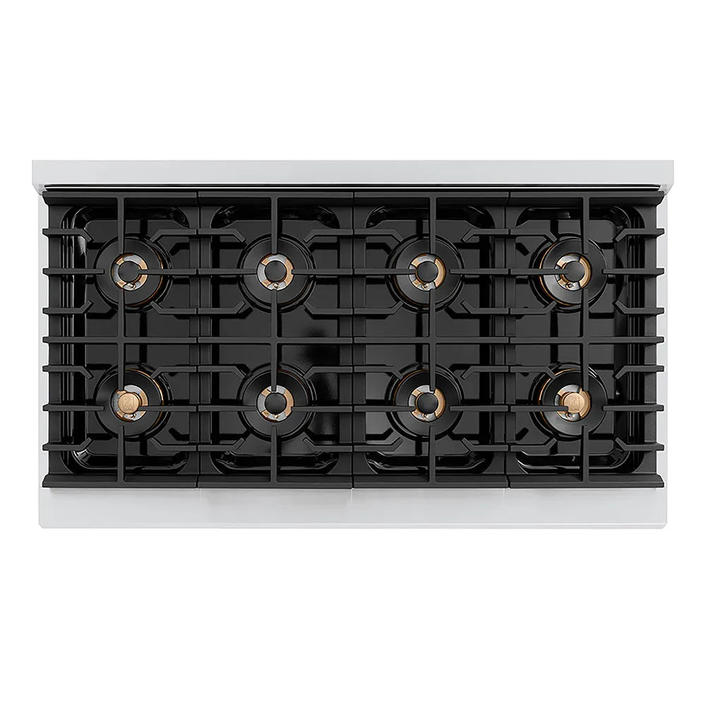 ZLINE Autograph Edition Paramount 48-inch range in stainless steel and champagne bronze accents PSDRZ-48-CB, from above
