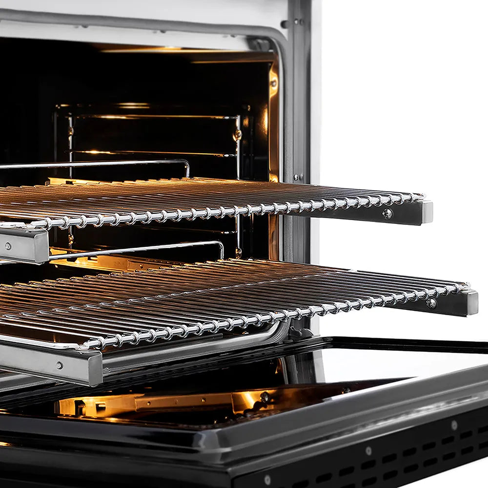 ZLINE Autograph Edition Paramount 36-inch range in black matte and polished gold accents PSDRZ-BLM-36-G, from above