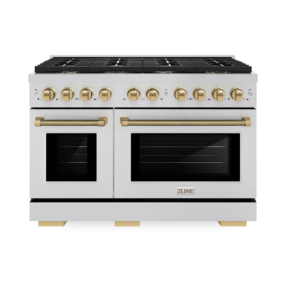 ZLINE Autograph Edition Paramount 48-inch range in stainless steel and champagne bronze accents SDRZ-48-KCB