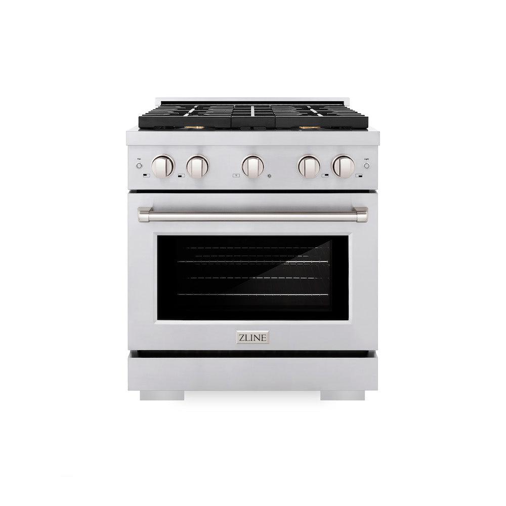 ZLINE Paramount 30-inch range in stainless steel SGR-BR-30, front view