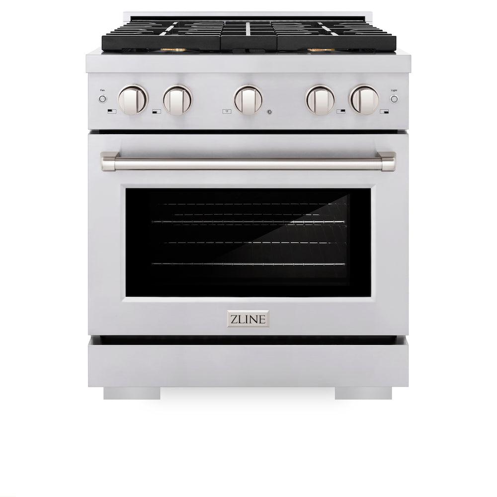 ZLINE Paramount 30-inch range in stainless steel SGR-BR-30, front view