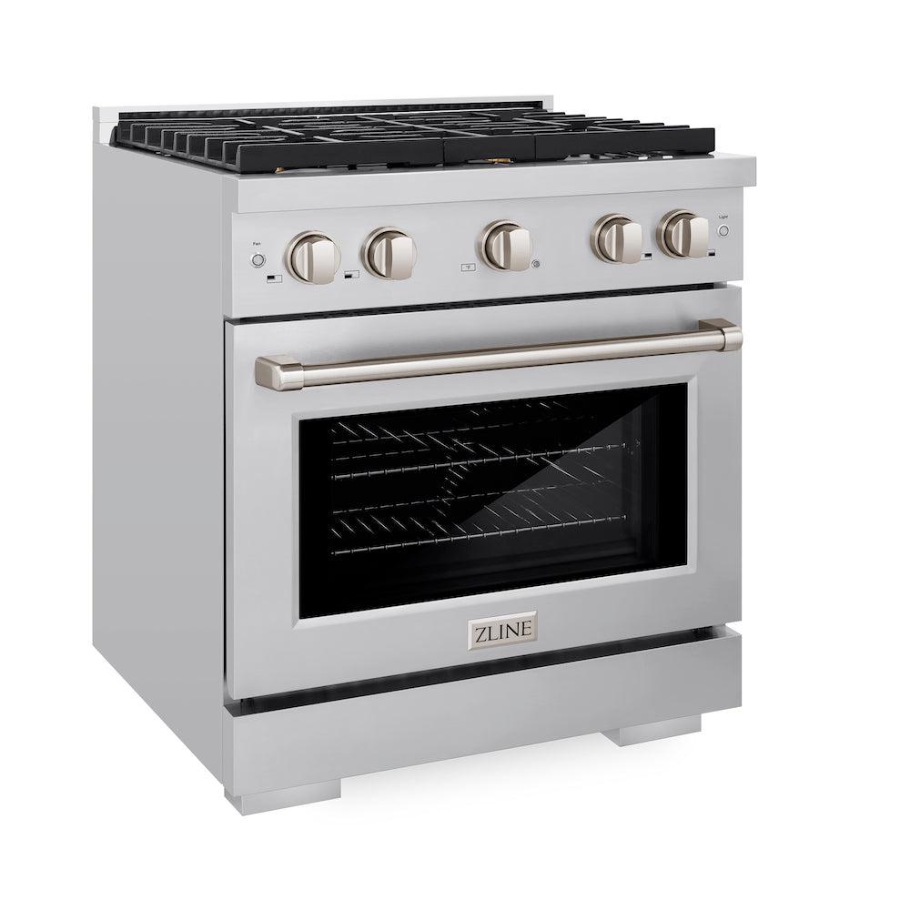 ZLINE Paramount 30-inch range in stainless steel SGR-BR-30, view 4