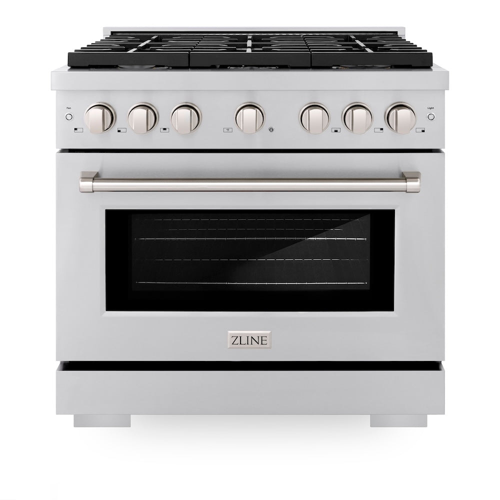 ZLINE Paramount 36-inch range in stainless steel SGR-BR-36, front view