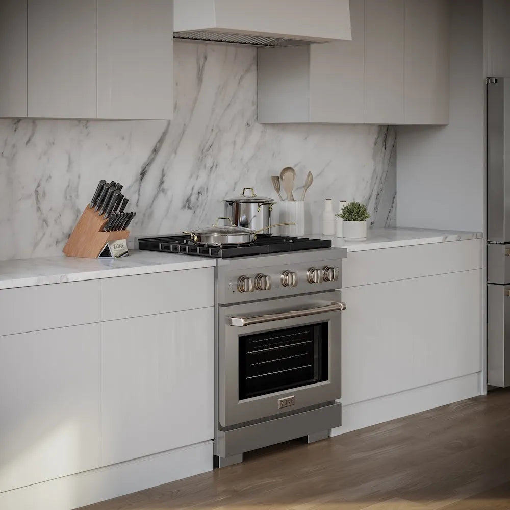 ZLINE Paramount 30-inch gas range SGR30 installed in a kitchen
