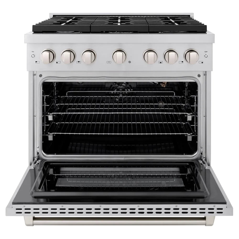 ZLINE Paramount 36-inch gas range SGR36 with oven door open