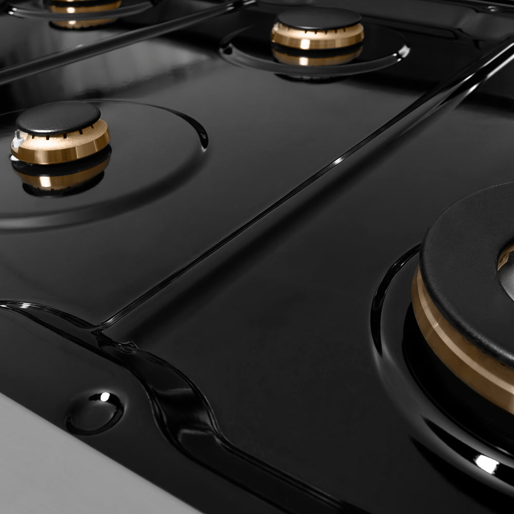 ZLINE Autograph Edition Paramount 48-inch range in stainless steel and polished nickel accents SGRZ-48-KPN, from above