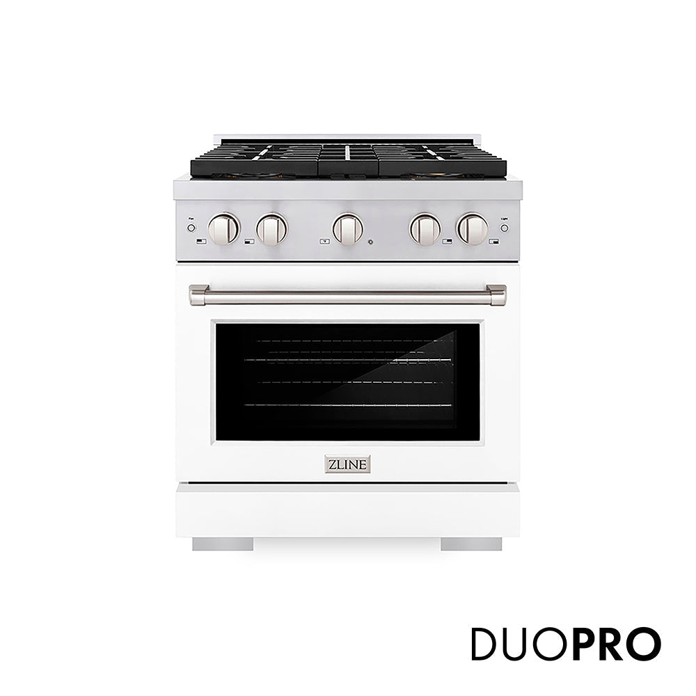 ZLINE Paramount 30-inch range in white matte PSGR-WM-30
