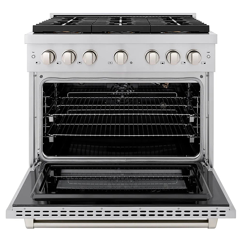 ZLINE Paramount 36-inch range in stainless steel PSGR36, front view