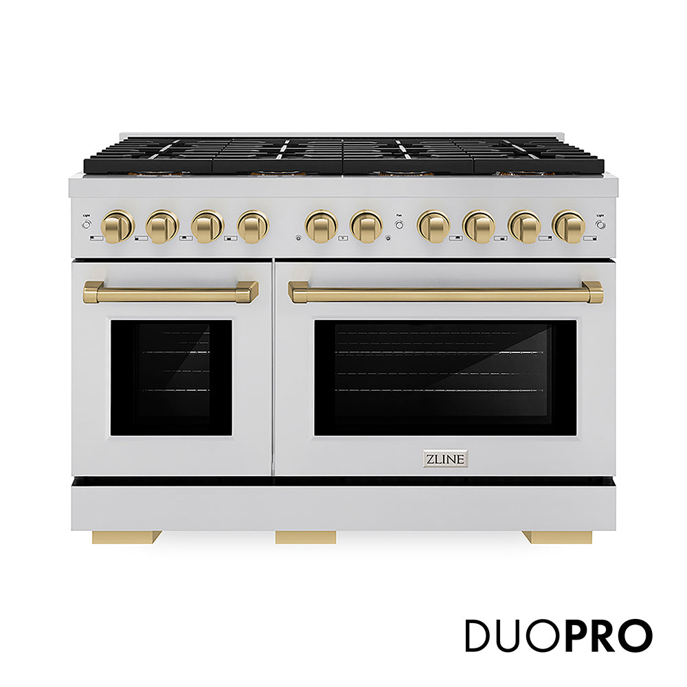 ZLINE Autograph Edition Paramount 48-inch range in stainless steel and champagne bronze accents PSGRZ-48-CB