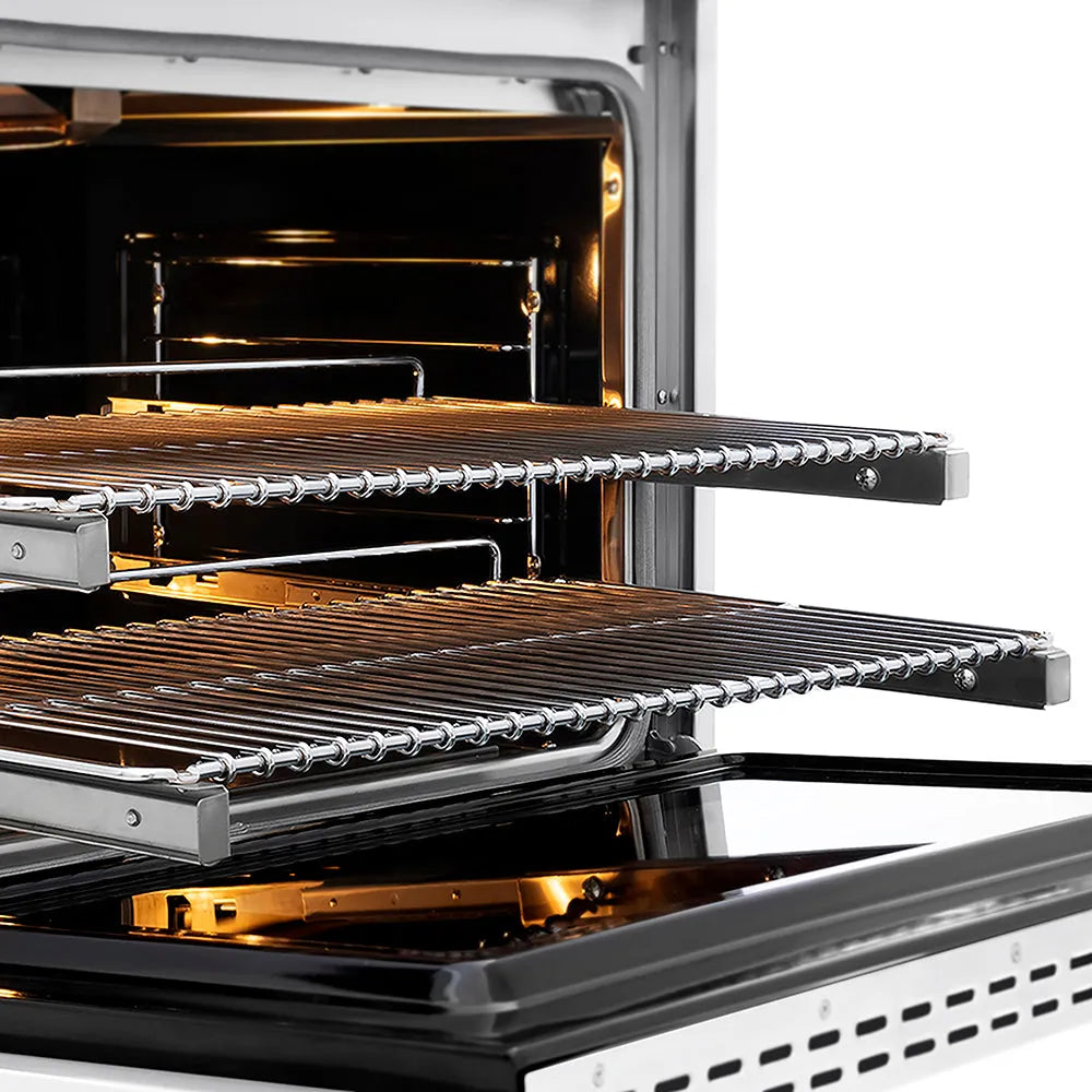 ZLINE Autograph Edition Paramount 36-inch range in white matte and polished gold accents PSGRZ-WM-36-G, from above