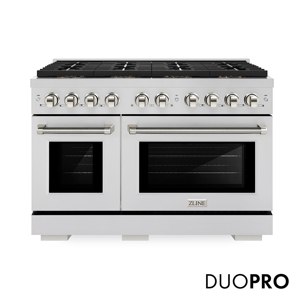 ZLINE Autograph Edition Paramount 48-inch range in stainless steel and polished nickel accents PSGRZ-48-KPN