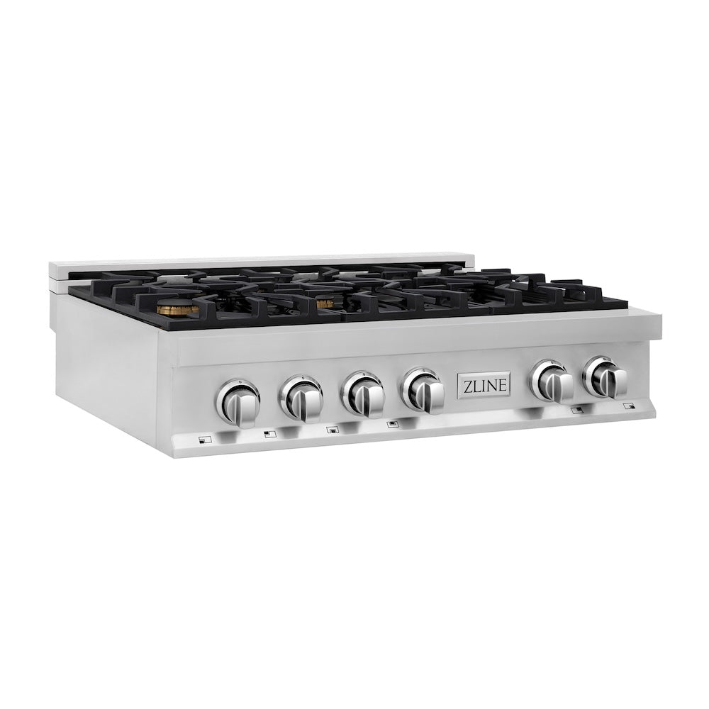 ZLINE Legacy 36-inch rangetop in stainless steel RT-BR-36, from above