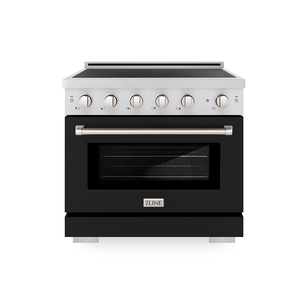 ZLINE Paramount 36-inch range in stainless steel with black matte door SINR-BLM-36