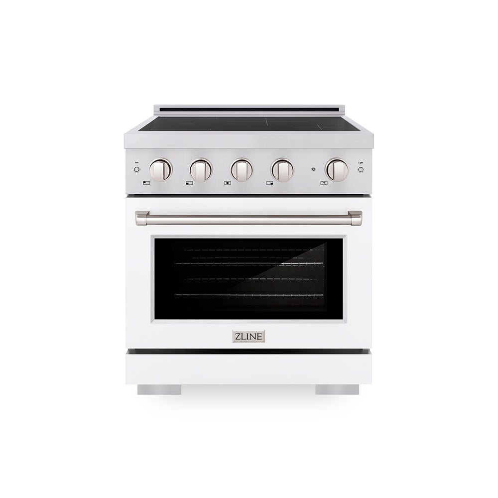 ZLINE Paramount 30-inch range in stainless steel with white matte door SINR-WM-30