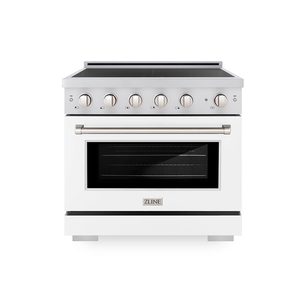 ZLINE Paramount 36-inch range in stainless steel with white matte door SINR-WM-36