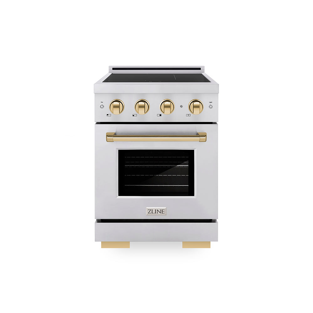 ZLINE Autograph Edition Paramount 24-inch range in stainless steel and polished gold accents SINRZ-24-G