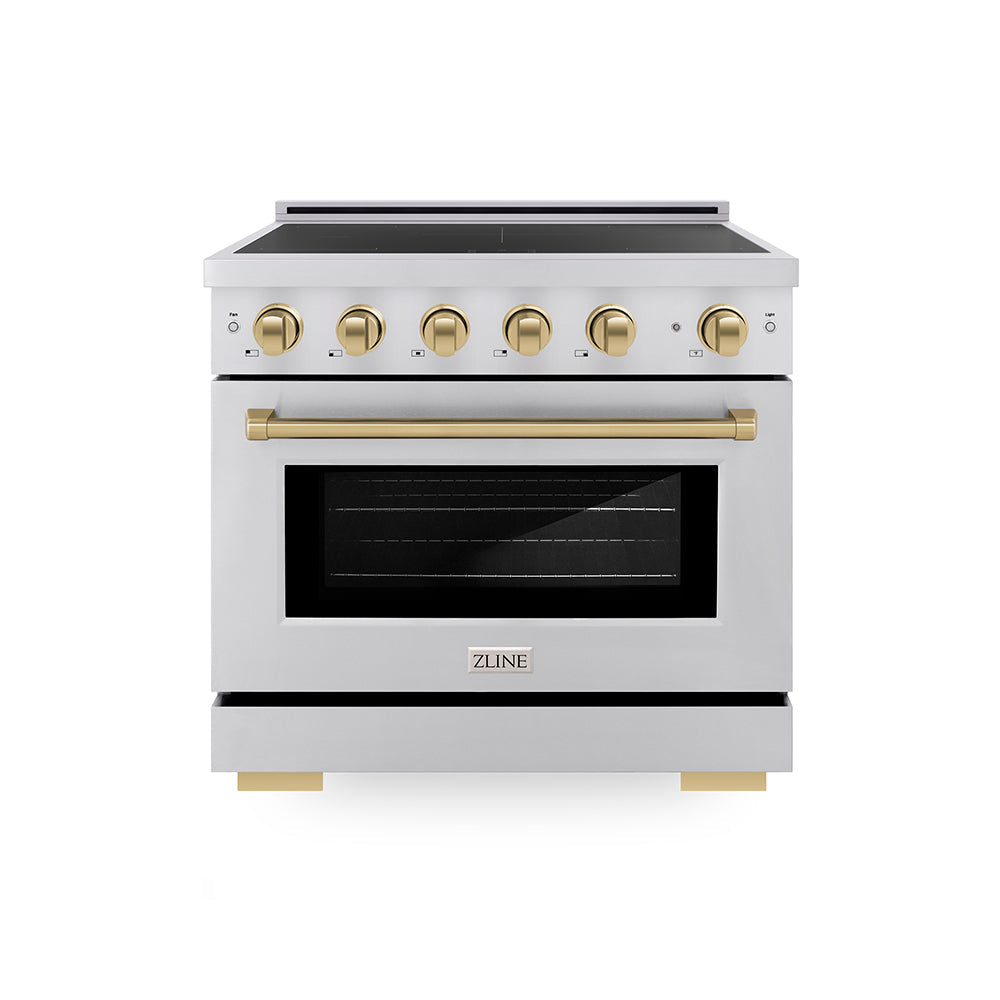 ZLINE Autograph Edition Paramount 36-inch range in stainless steel and champagne bronze accents SINRZ-36-CB