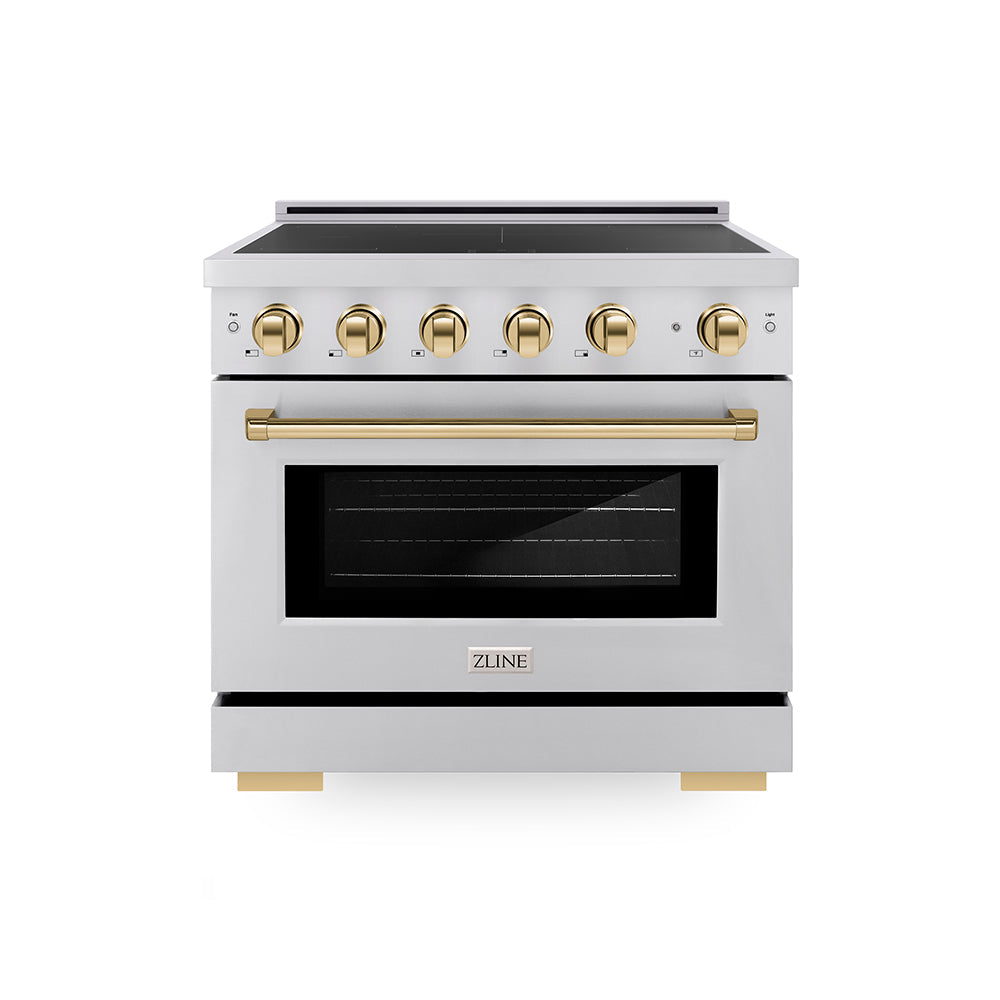 ZLINE Autograph Edition Paramount 36-inch range in stainless steel and polished gold accents SINRZ-36-G