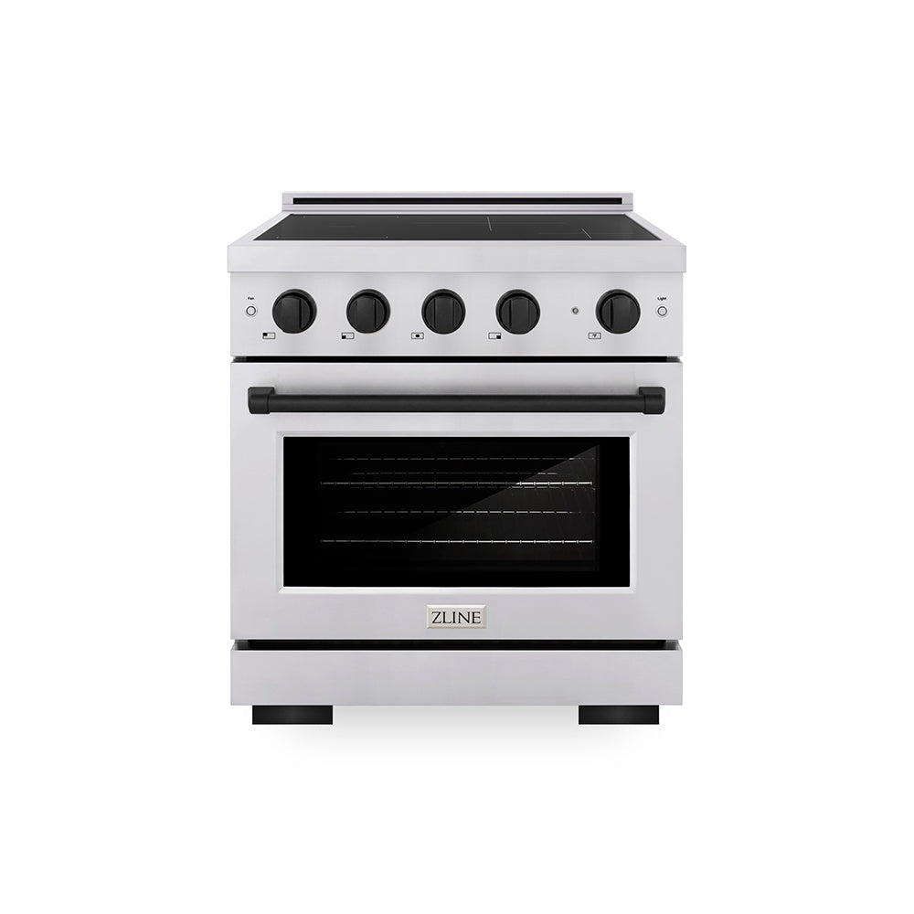ZLINE Autograph Edition Paramount 30-inch range in stainless steel and matte black accents SINRZ-30-MB