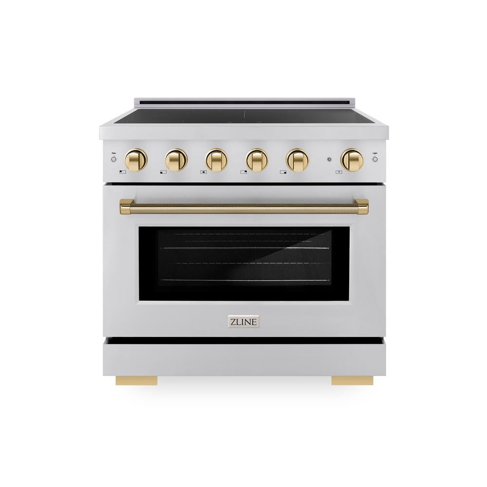 ZLINE Autograph Edition Paramount 36-inch range in stainless steel and polished gold accents SINRZ-36-KG
