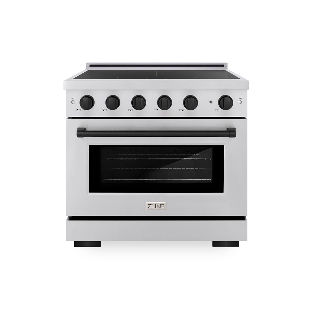 ZLINE Autograph Edition Paramount 36-inch range in stainless steel and matte black accents SINRZ-36-MB