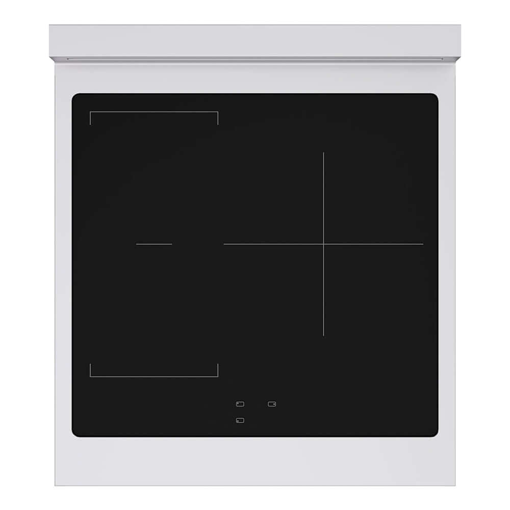 ZLINE Autograph Edition Paramount 24-inch range in stainless steel with white matte door and champagne bronze accents SINRZ-WM-24-CB, from above
