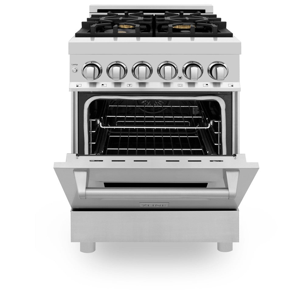 ZLINE Legacy 24-inch range in stainless steel RA-BR-24, front view