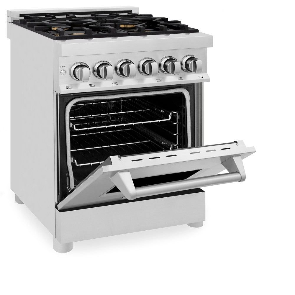ZLINE Legacy 24-inch range in stainless steel RA-BR-24, door open