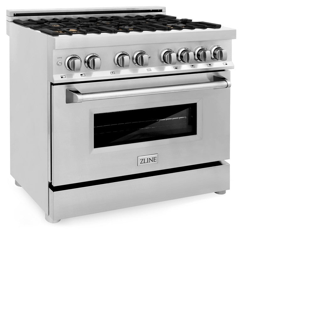ZLINE Legacy 36-inch range in stainless steel RA-BR-36, view 7