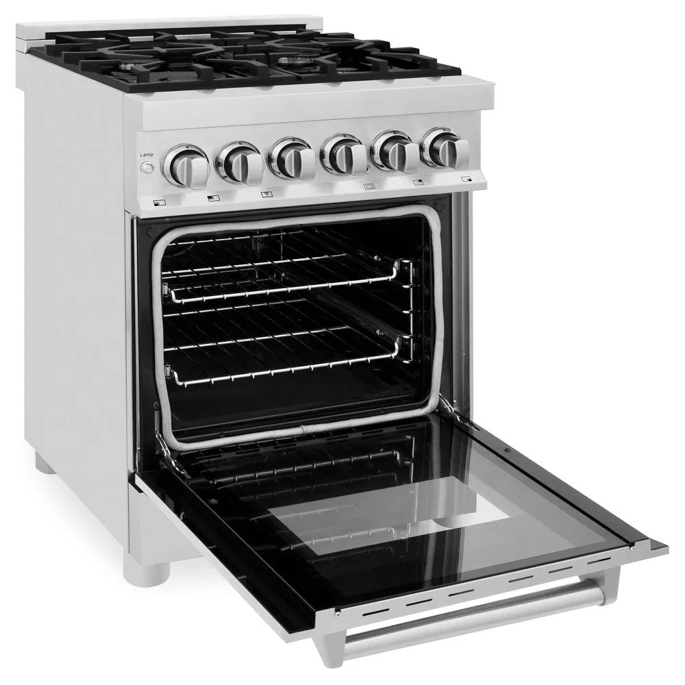 ZLINE Legacy 24-inch range in stainless steel RA24, door open