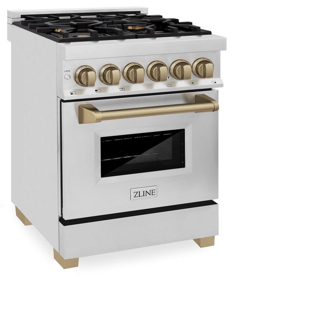 ZLINE Autograph Edition Legacy 24-inch range in stainless steel and champagne bronze accents RAZ-24-CB, view 4