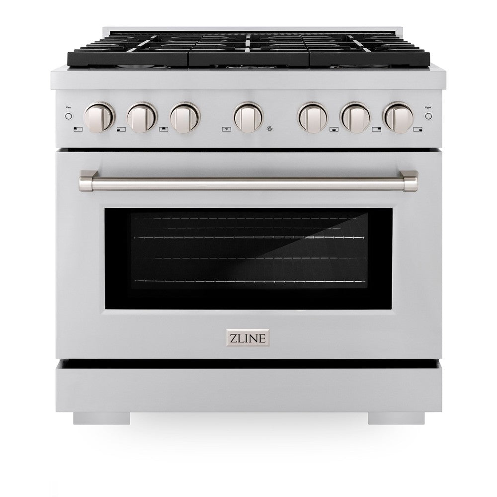 ZLINE Paramount 36-inch range in stainless steel SDR36, front view