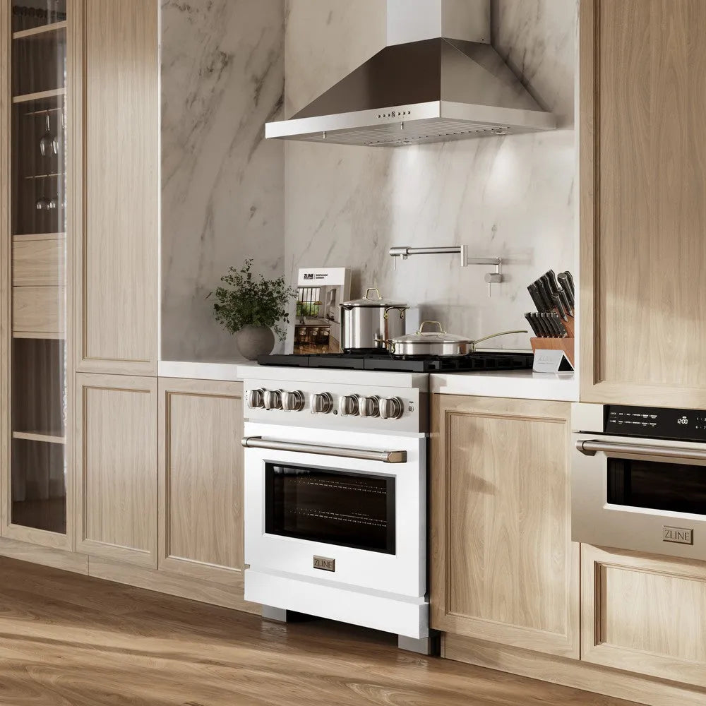 ZLINE Paramount 36-inch range in stainless steel with white matte door SDR-WM-36, view 2