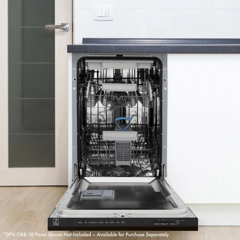 ZLINE Tallac 18-inch dishwasher, panel ready DWV-18, view 2