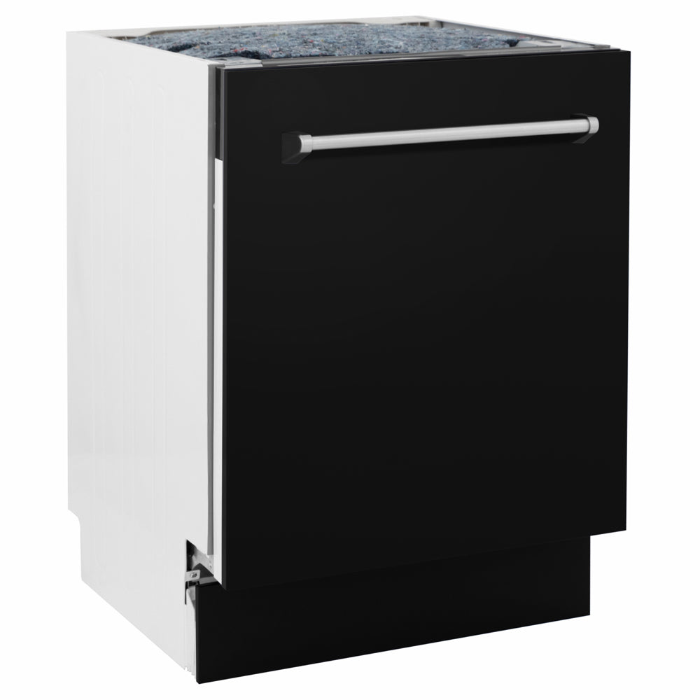 ZLINE Tallac 24-inch dishwasher in black matte DWV-BLM-24, side view