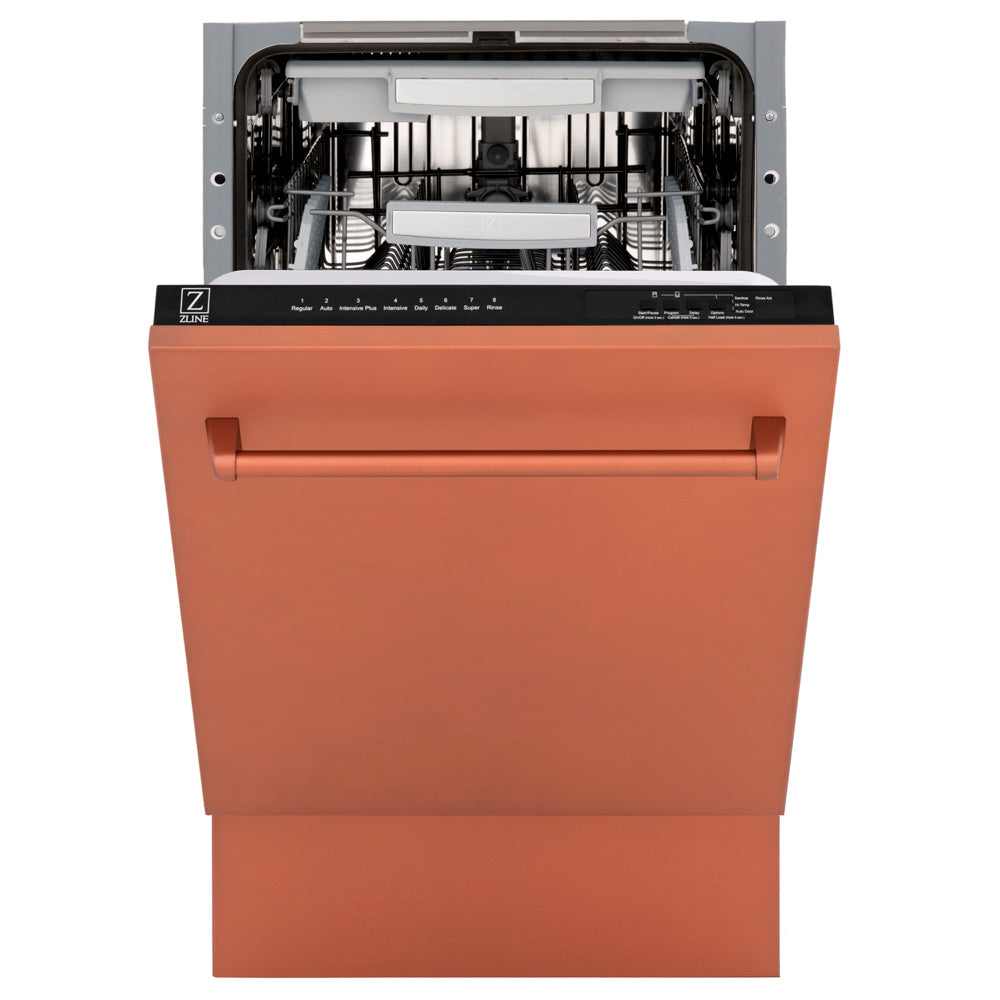 ZLINE Tallac 18-inch dishwasher in copper DWV-C-18, front view