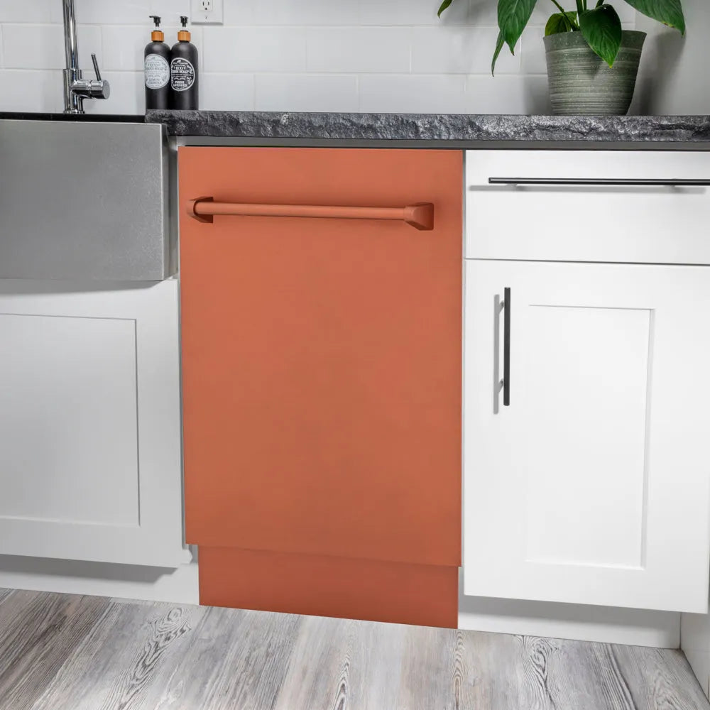 ZLINE Tallac 18-inch dishwasher in copper DWV-C-18, detail