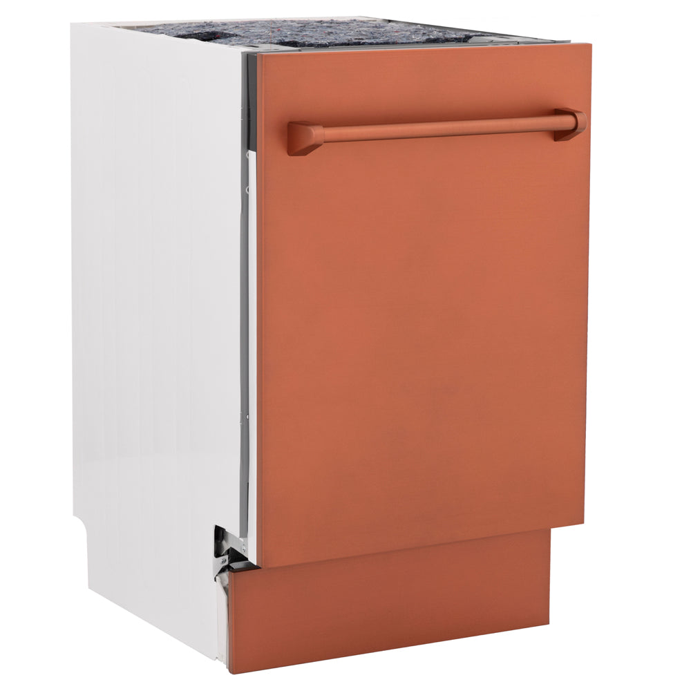 ZLINE Tallac 18-inch dishwasher in copper DWV-C-18, side view