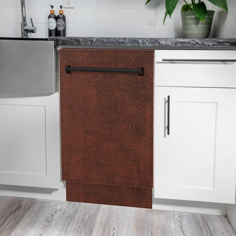 ZLINE Tallac 18-inch dishwasher in hand-hammered copper DWV-HH-18, detail