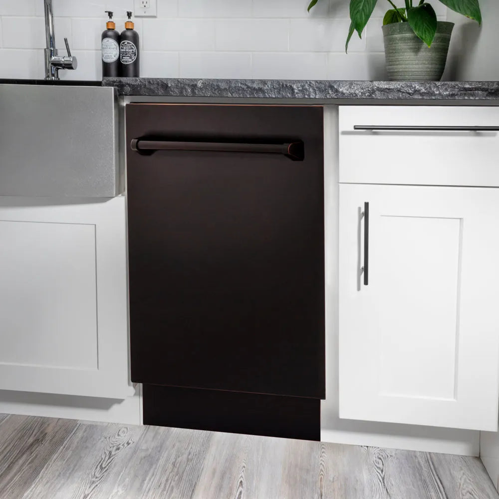 ZLINE Tallac 18-inch dishwasher in oil-rubbed bronze DWV-ORB-18, detail