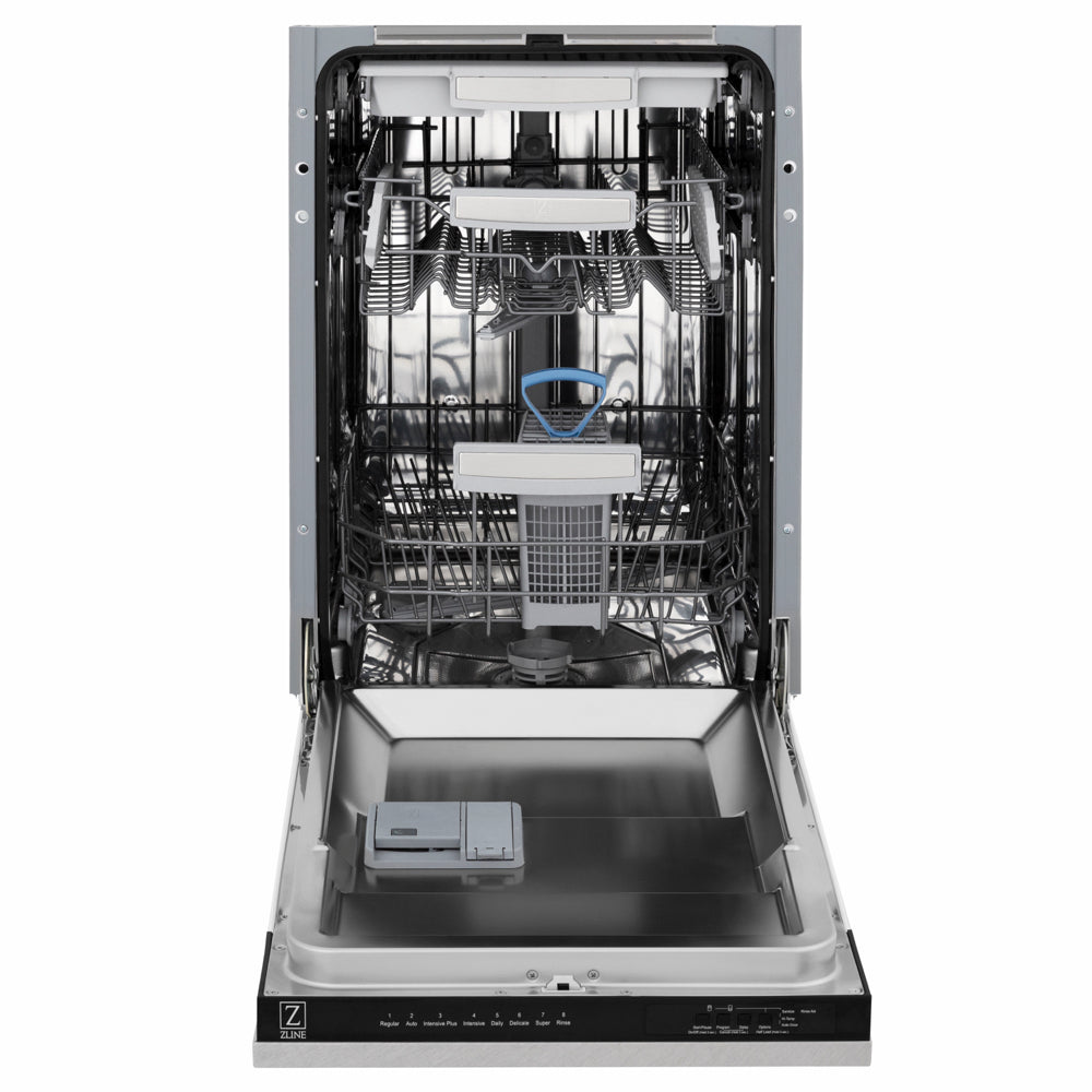 ZLINE Tallac 18-inch dishwasher in satin stainless steel DWV-SN-18, front view