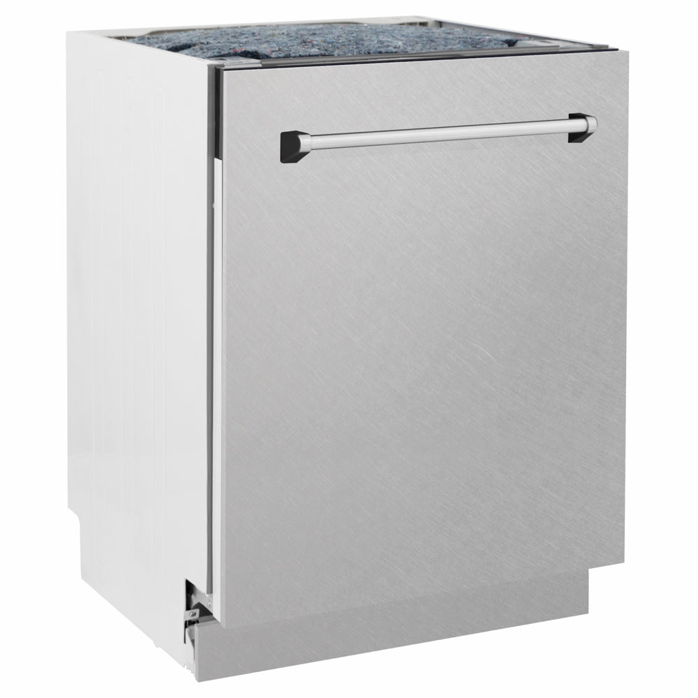ZLINE Tallac 24-inch dishwasher in satin stainless steel DWV-SN-24, side view