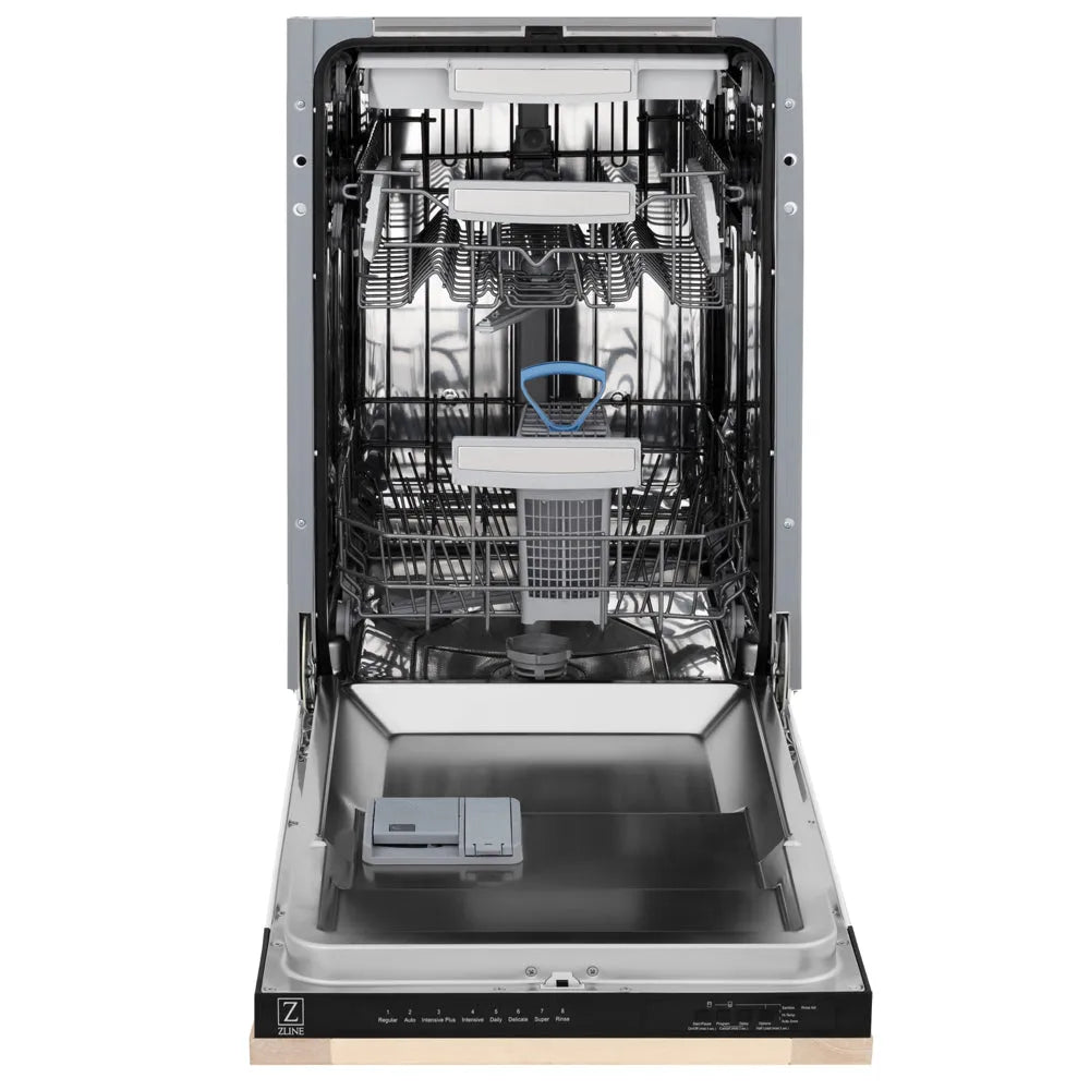 ZLINE Tallac 18-inch dishwasher in unfinished wood DWV-UF-18, front view