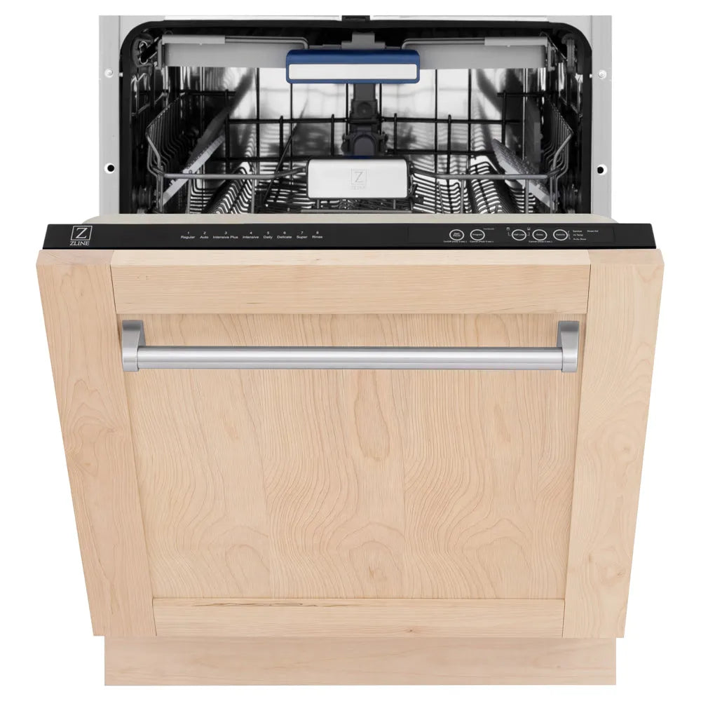 ZLINE Tallac 24-inch dishwasher in unfinished wood DWV-UF-24, front view