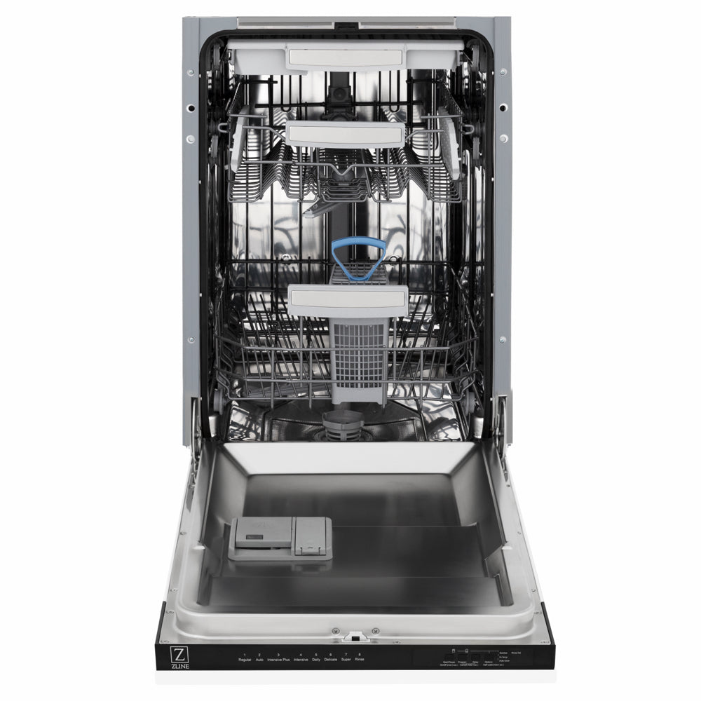 ZLINE Tallac 18-inch dishwasher in white matte DWV-WM-18, front view