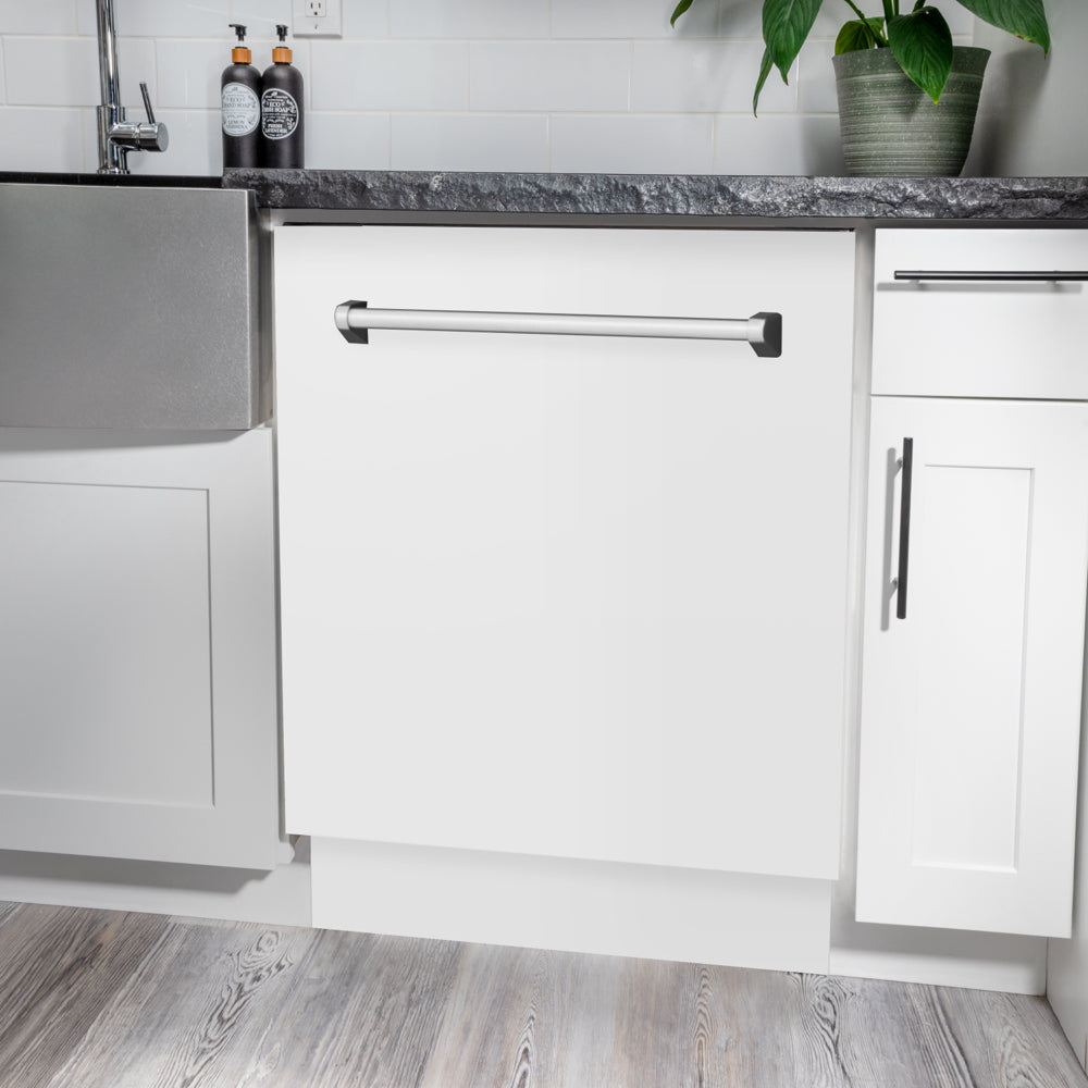 ZLINE Tallac 24-inch dishwasher in white matte DWV-WM-24, detail