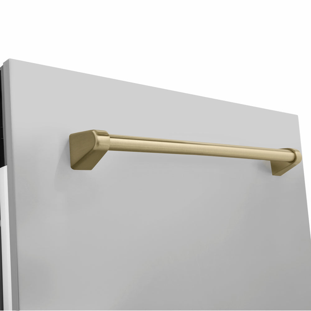 ZLINE Autograph Edition Tallac 24-inch dishwasher in stainless steel and champagne bronze accents DWVZ-304-24-CB, detail