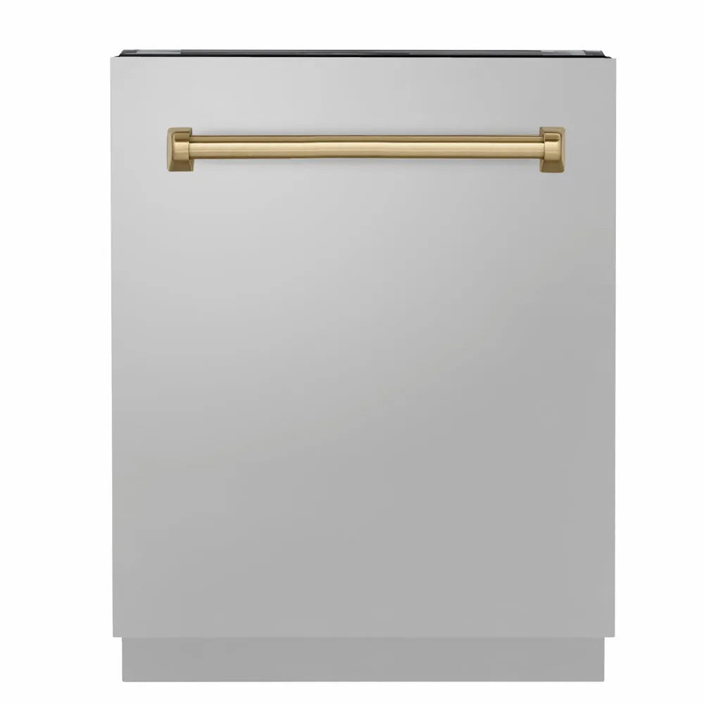 ZLINE Autograph Edition Tallac 24-inch dishwasher in stainless steel and champagne bronze accents DWVZ-304-24-CB