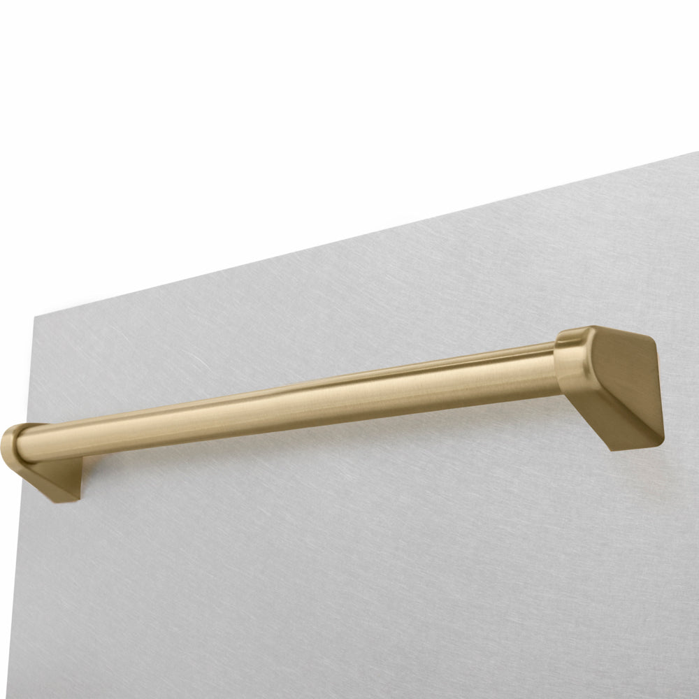 ZLINE Autograph Edition Tallac 18-inch dishwasher in satin stainless steel and champagne bronze accents DWVZ-SN-18-CB, detail