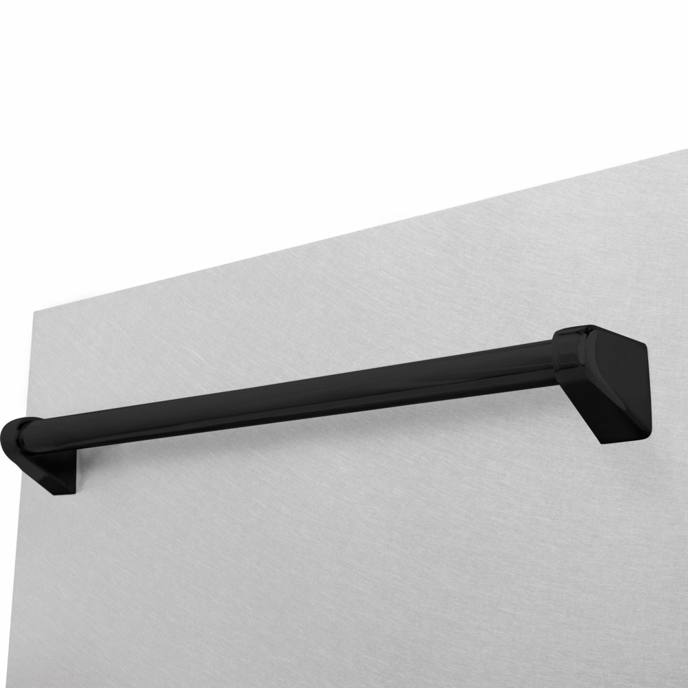 ZLINE Autograph Edition Tallac 18-inch dishwasher in satin stainless steel and matte black accents DWVZ-SN-18-MB, detail